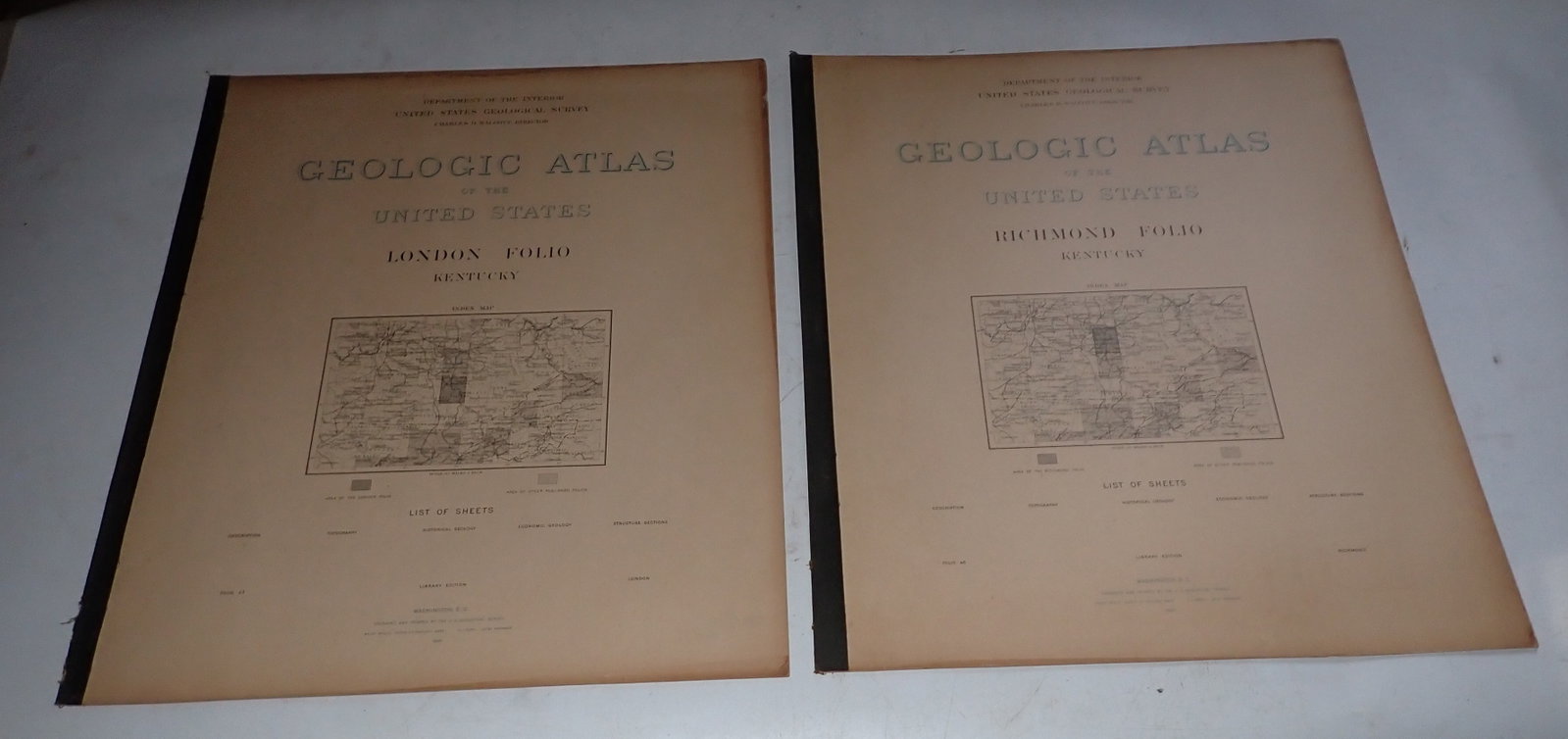 1898 Walcott Kentucky Geologic Atlas's: Getting both