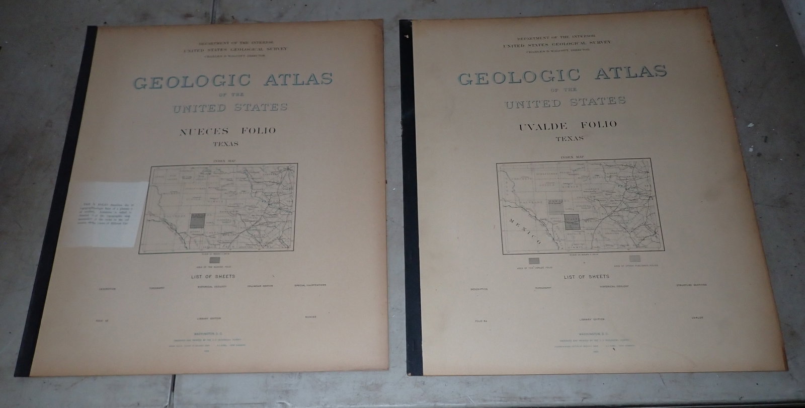 1898 1900 Walcott Texas Geologic Atlas's: Getting both