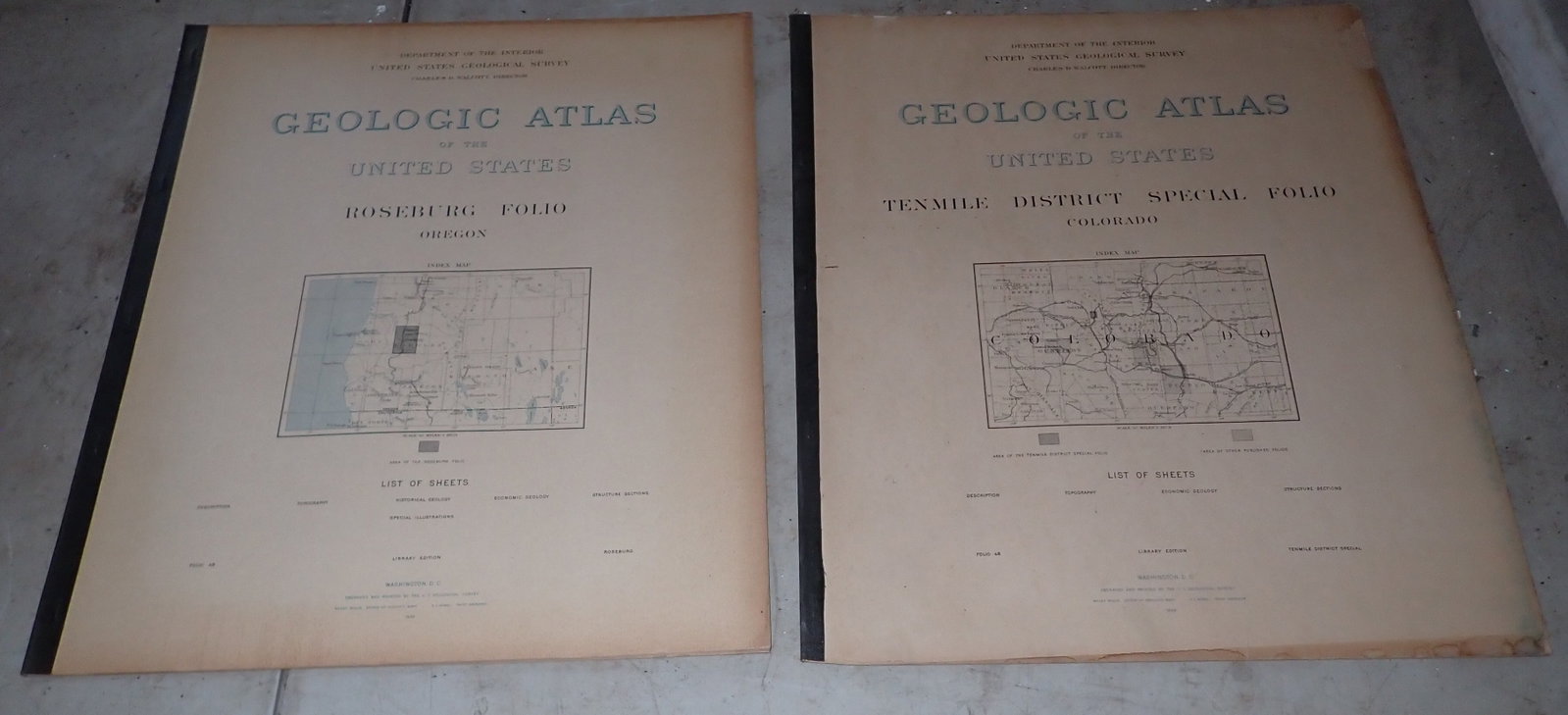 1898 Walcott Oregon Colorado Geologic Atlas's: Getting both