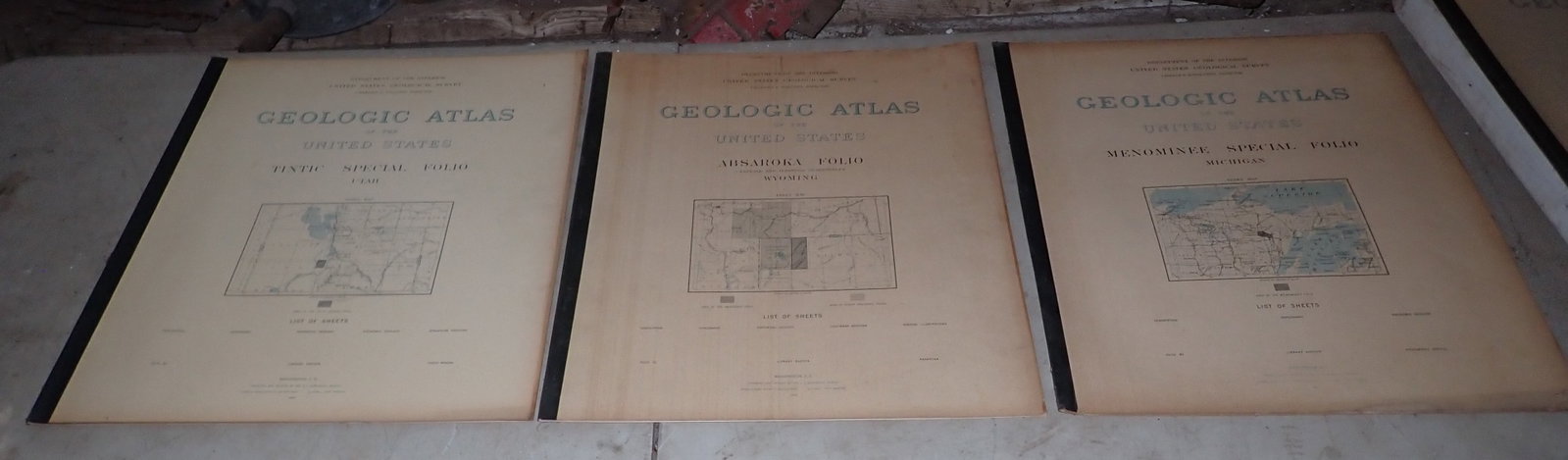 Michigan Wyoming Utah Atlas's: Walcott Geologic Atlas's