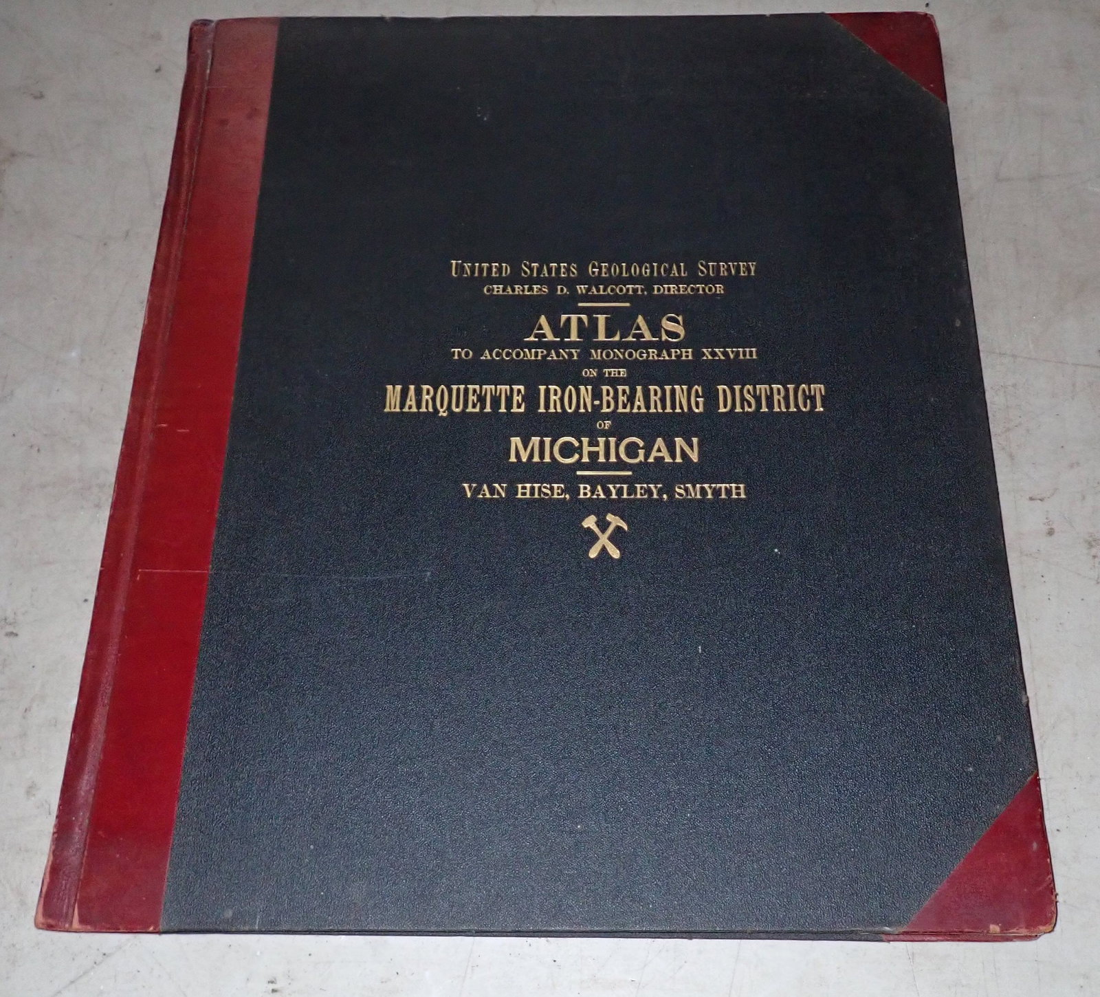 1896 Walcott Michigan Geological Atlas: Van Hyse Bayley Smith Marquette Iron-Bearing District Atlas