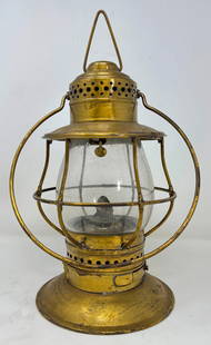 Dietz Lantern: Approx 11" tall. Top is brass