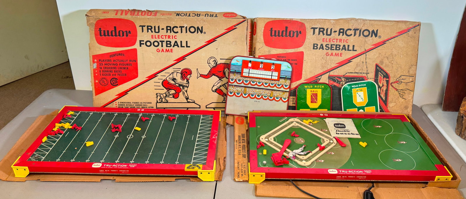 Tudor Baseball & Football Electric Games: We do not guarantee they are complete. No shipping