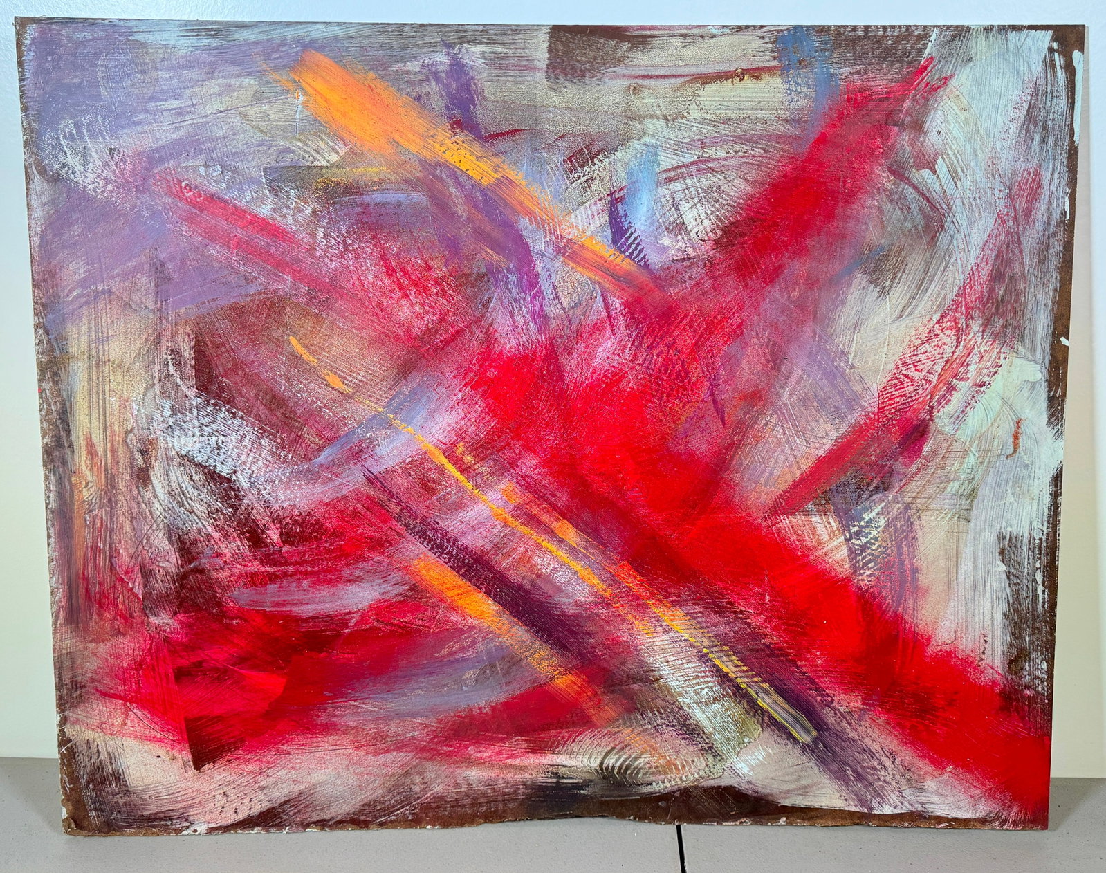 John Reilly Abstract Oil Painting on Board: Approx 24" x 30" If being shipped, please contact The Local UPS Store BEFORE bidding, to get a shipping quote. Their number is (908)213-6838 & select option 5. Or email store5528@theupsstore.com.