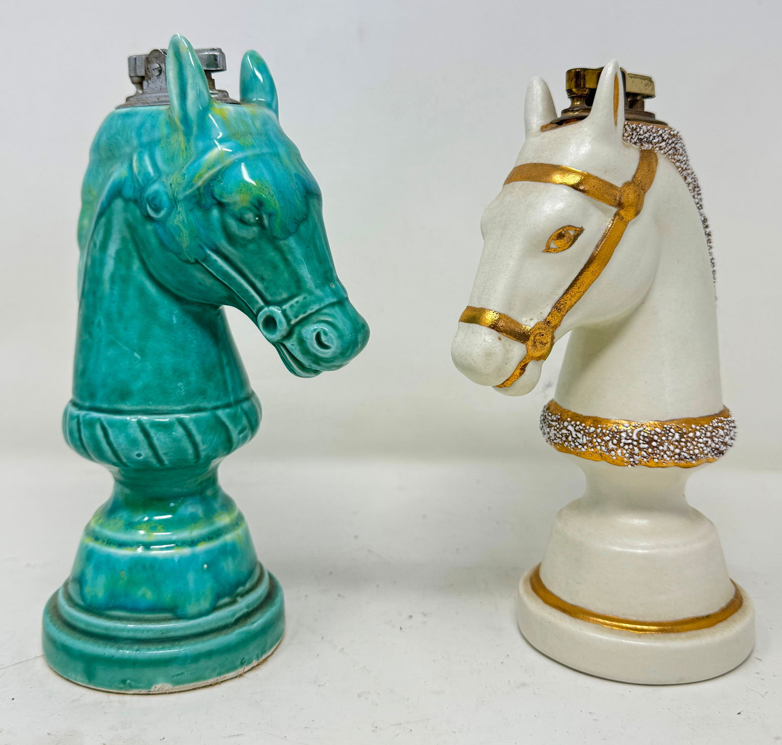 2 Table Top Horse Ceramic Lighters (1 of 2)