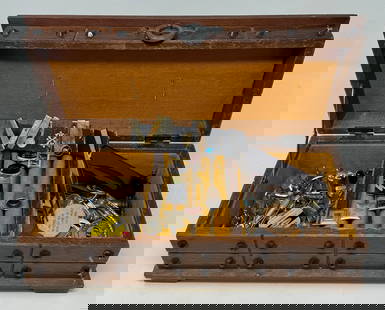 Cufflinks Tie Clasps & Jewelry Box: Box is apprx 5 3/4" x 14" x 5" tall
