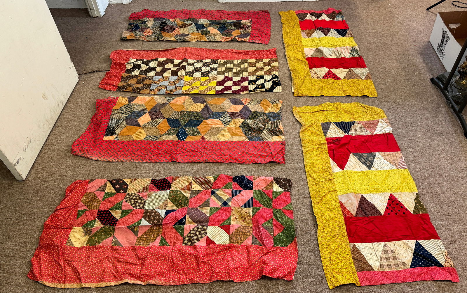 6 Antique Quilt Feed Sacks / Bags (1 of 6)