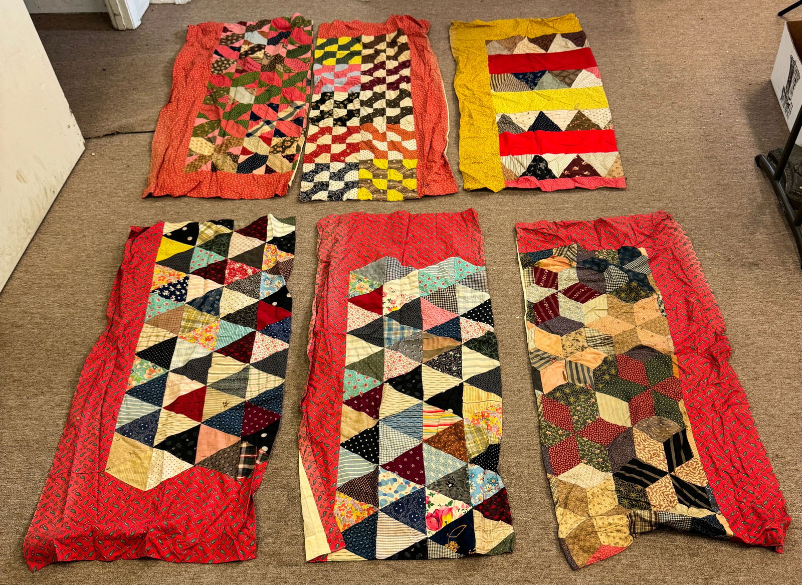 6 Antique Quilt Feed Sacks / Bags (1 of 5)