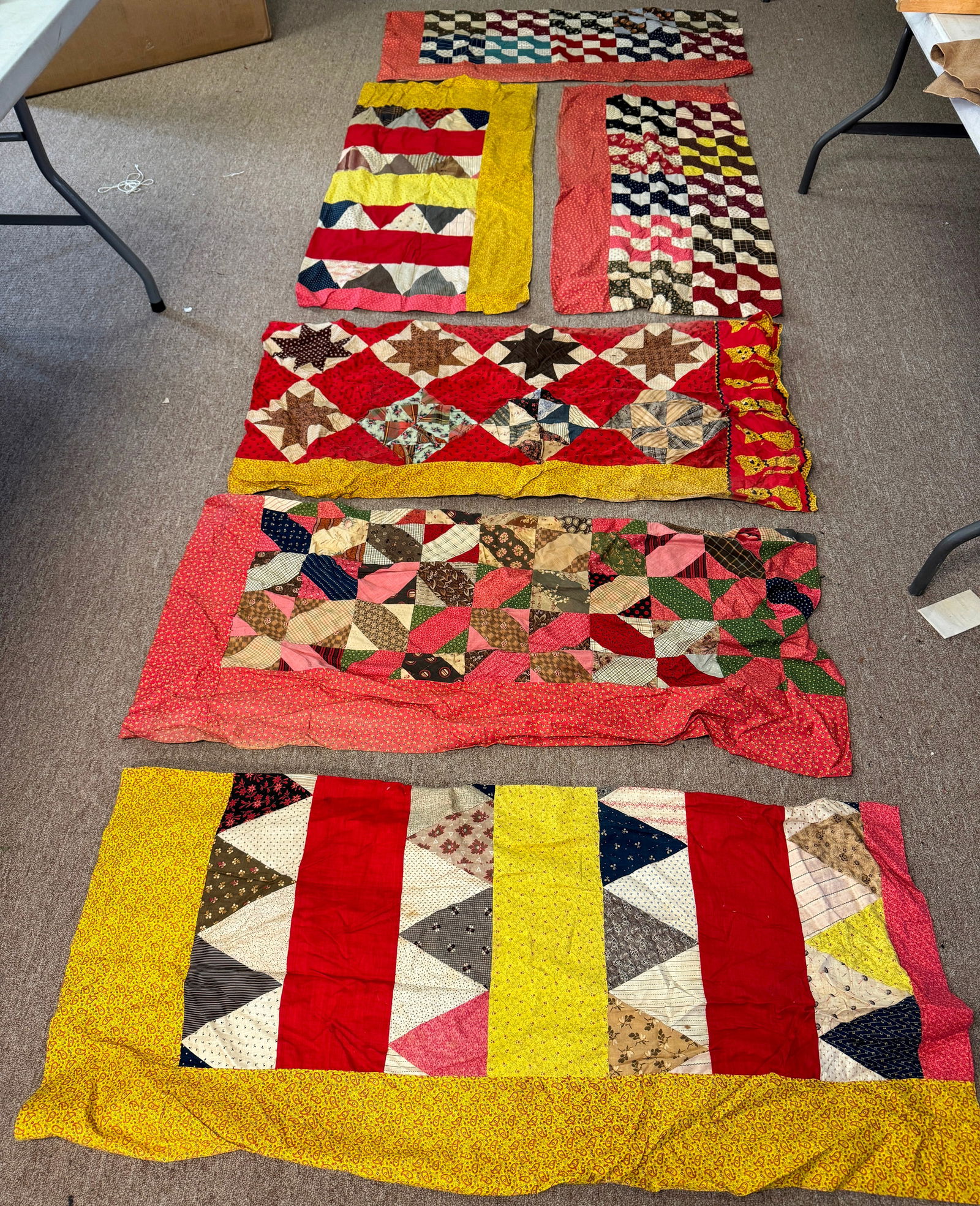 6 Antique Quilt Feed Sacks / Bags (1 of 6)