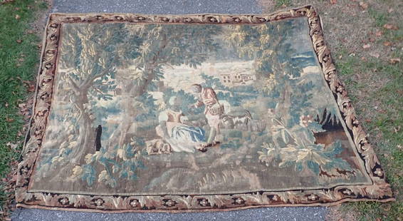 Large Early French Tapestry: Apprx 7'6" x 9'
