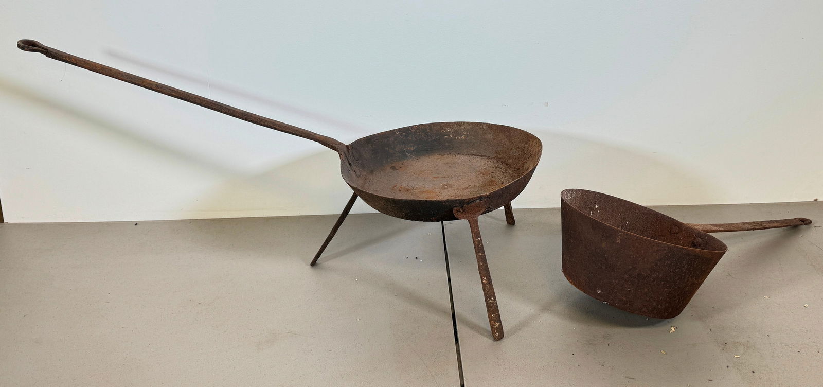 2 Early Wrought Iron Pots (1 of 6)