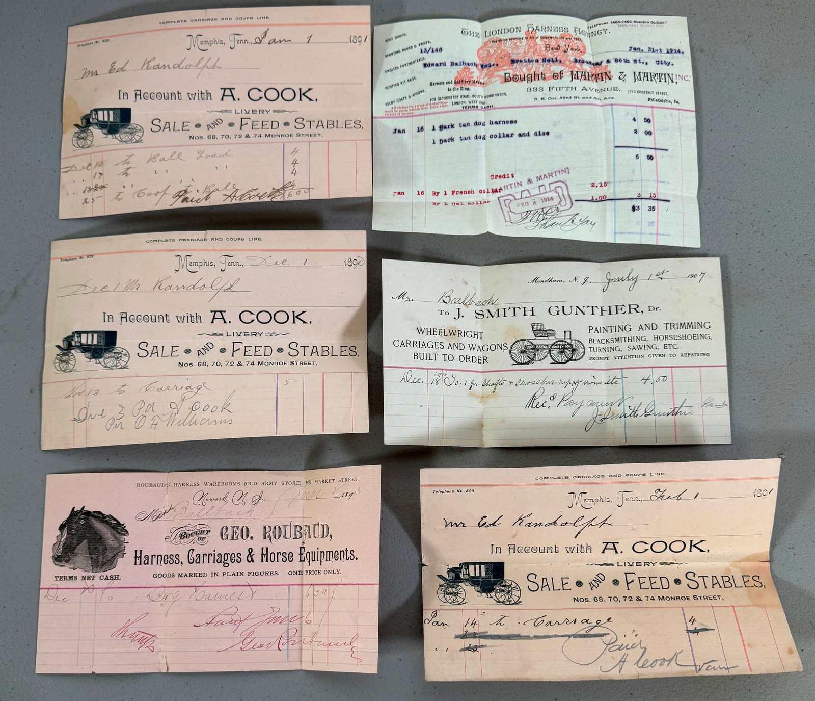 Buggies Carriages Wagons Bill Heads (1 of 4)