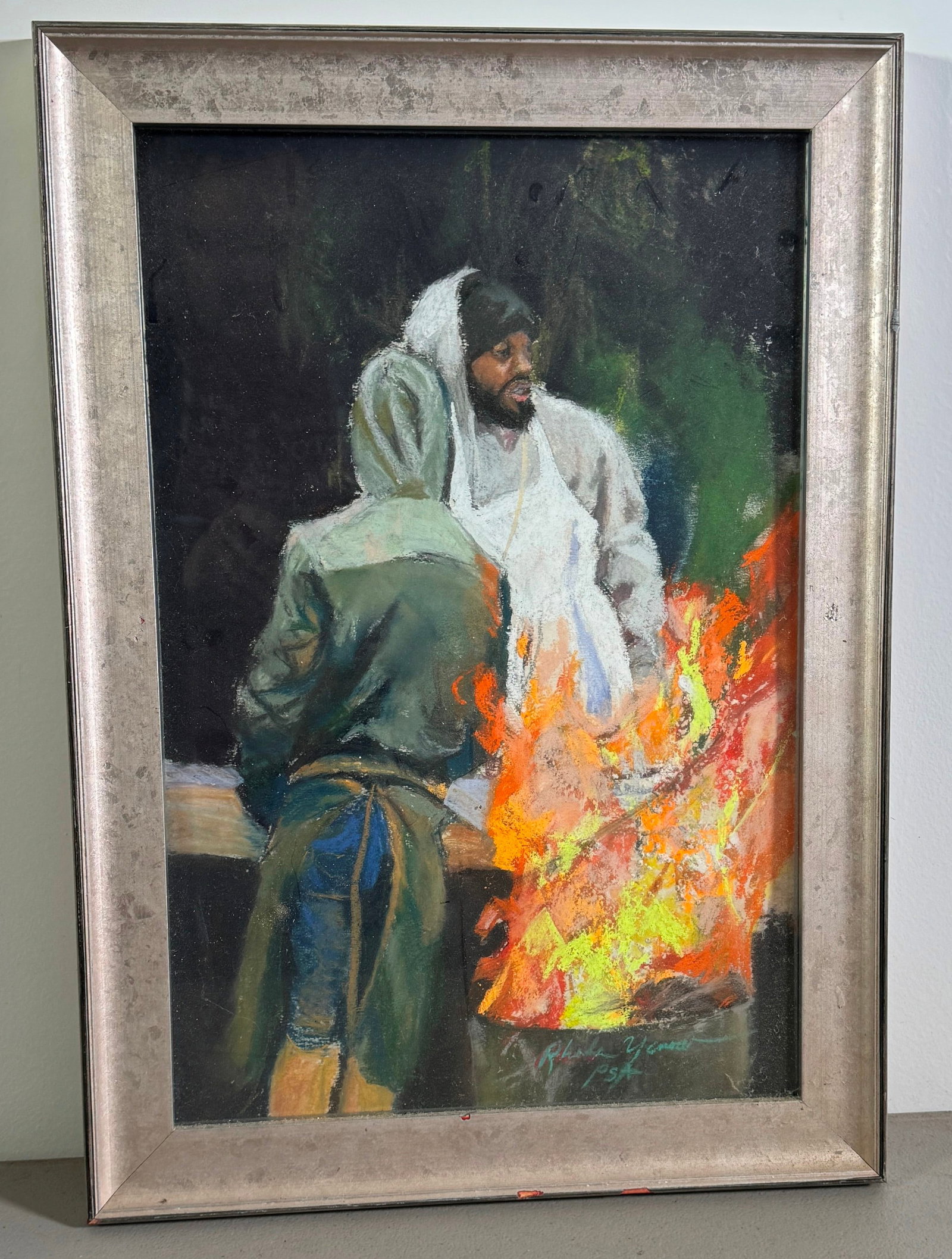 Rhoda Yanow Pastel Art Flame IV: Approx 15" x 21"