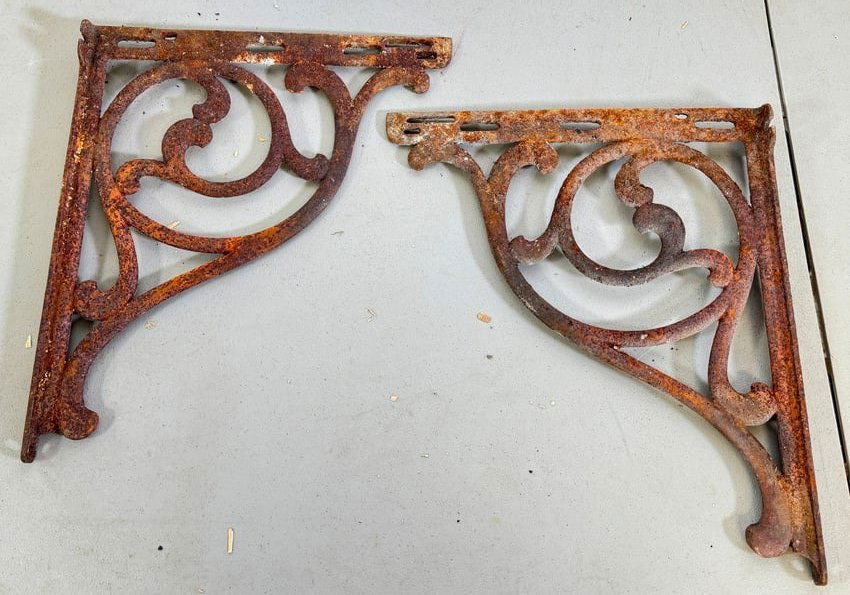 Iron Brackets: Approx 16" x 18 1/4"