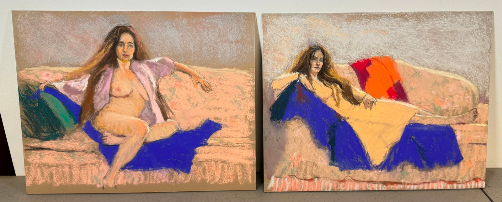 Rhoda Yanow Pastel on Board Incl Nude: Approx 11" x 14"