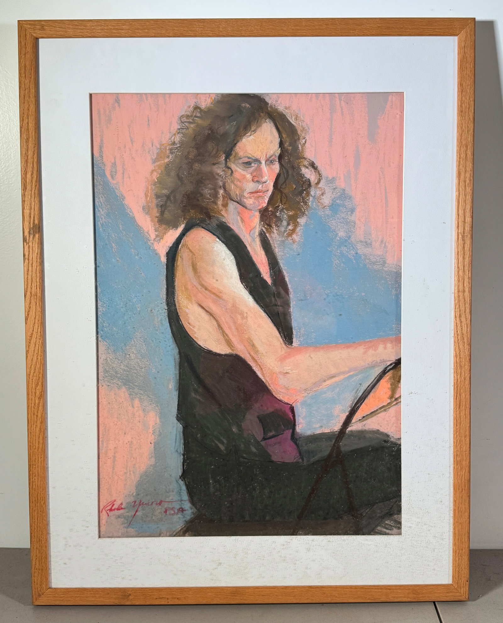Rhoda Yanow PSA Dancer Pastel Portrait: Approx 26" x 34 1/2". If shipping is needed. It is recommended to get a shipping quote thru The Local UPS Store ( 5528).