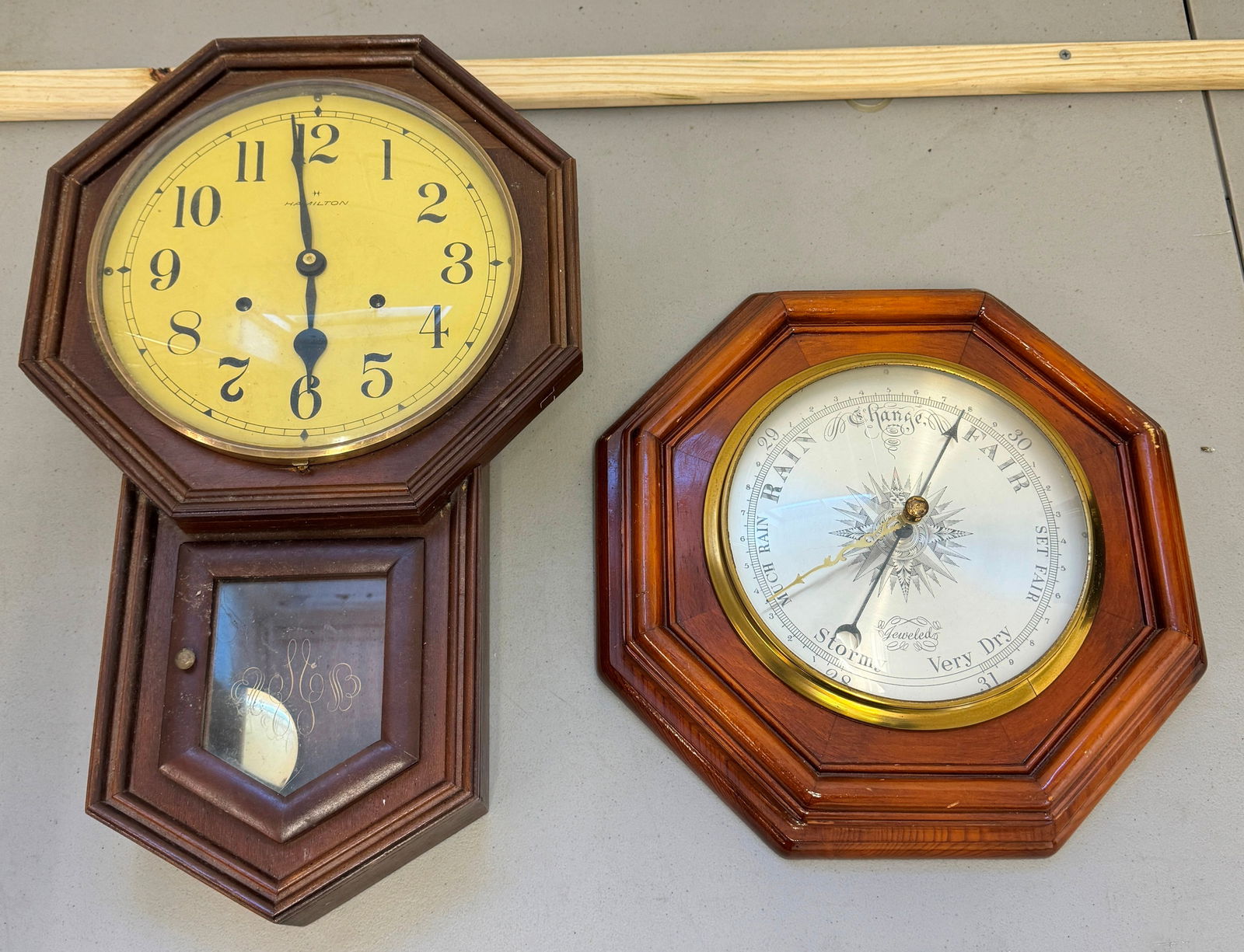 Barometer & Hamilton Clock (1 of 1)