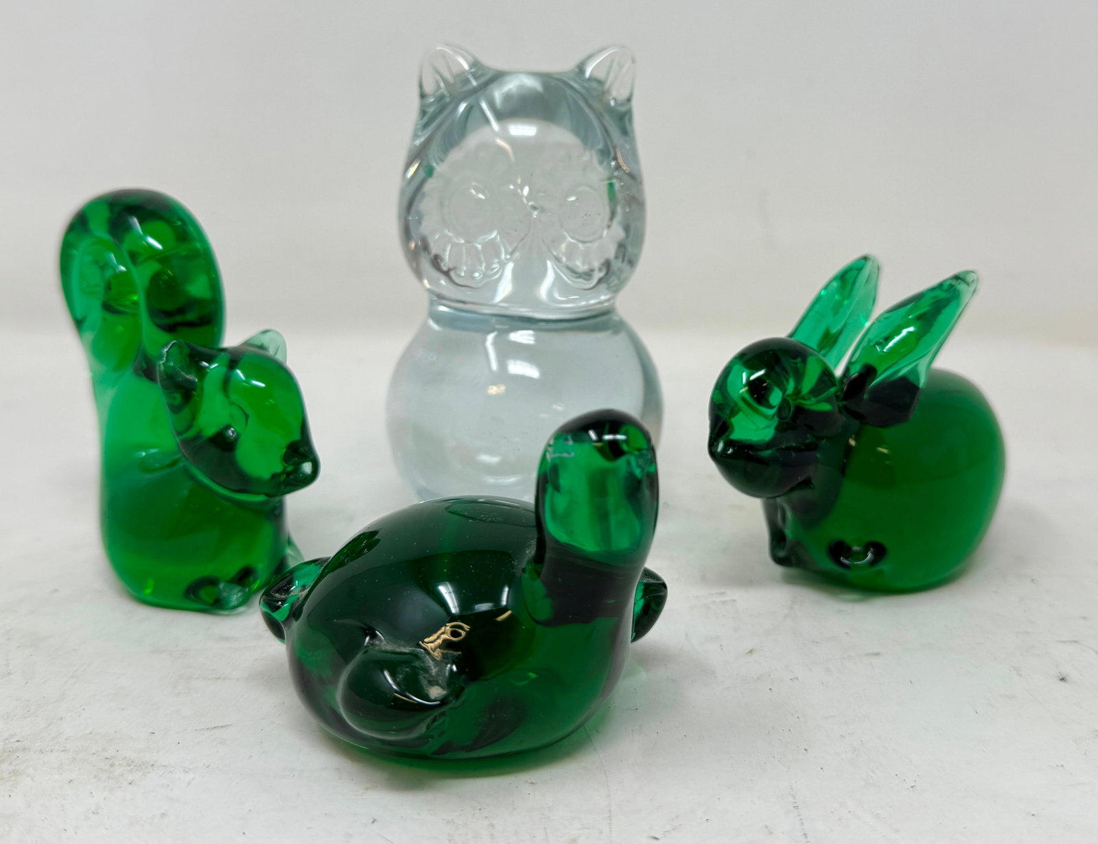 Owl Turtle Squirrel Rabbit Paperweights: Tallest is apprx 4 1/2"