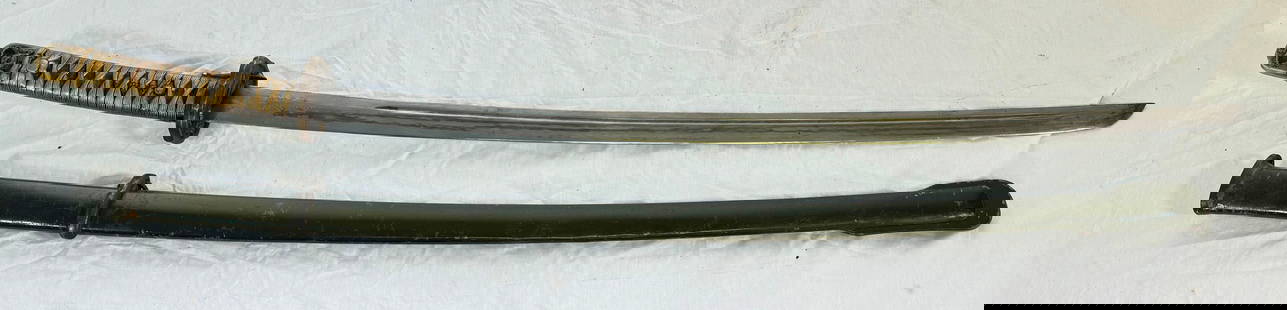 Japanese Katana Samurai Sword: Low Rank Field Officer sword is approx 35 1/2" long