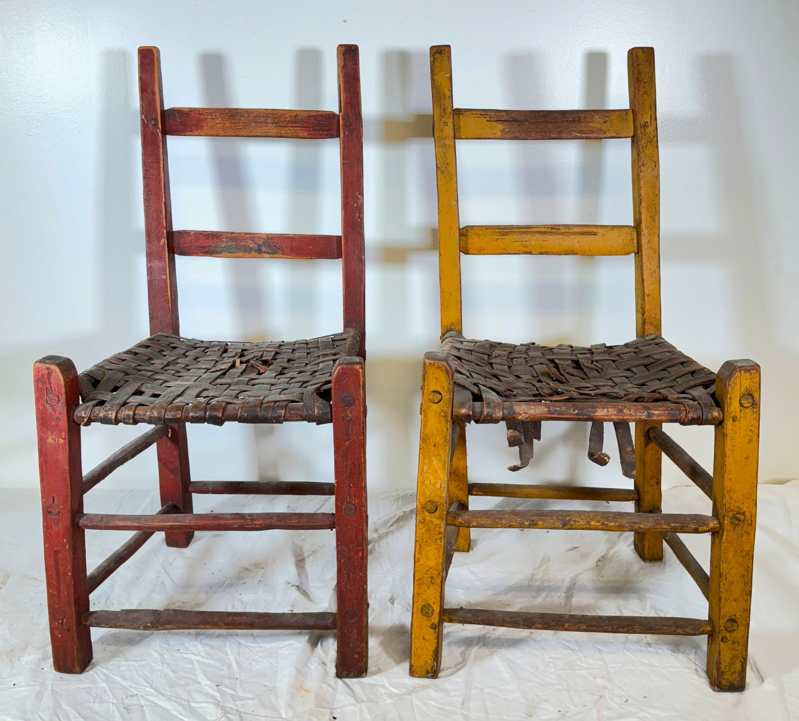 Early Childs Chairs in Red & Yellow Paint (1 of 6)