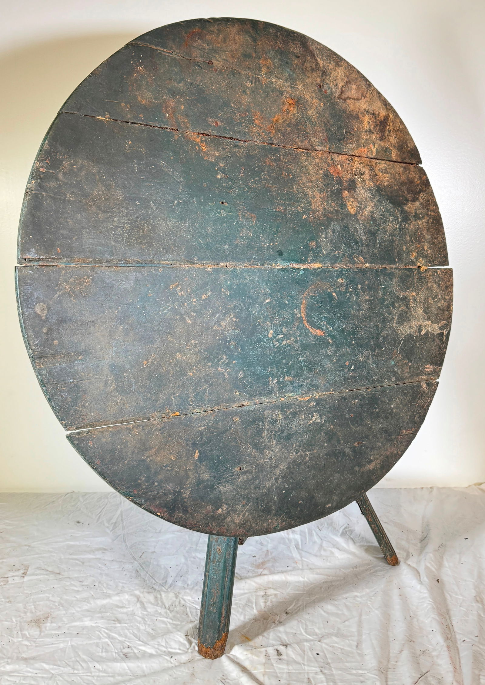 Tilt Top Tavern Table in Blue Paint (1 of 12)