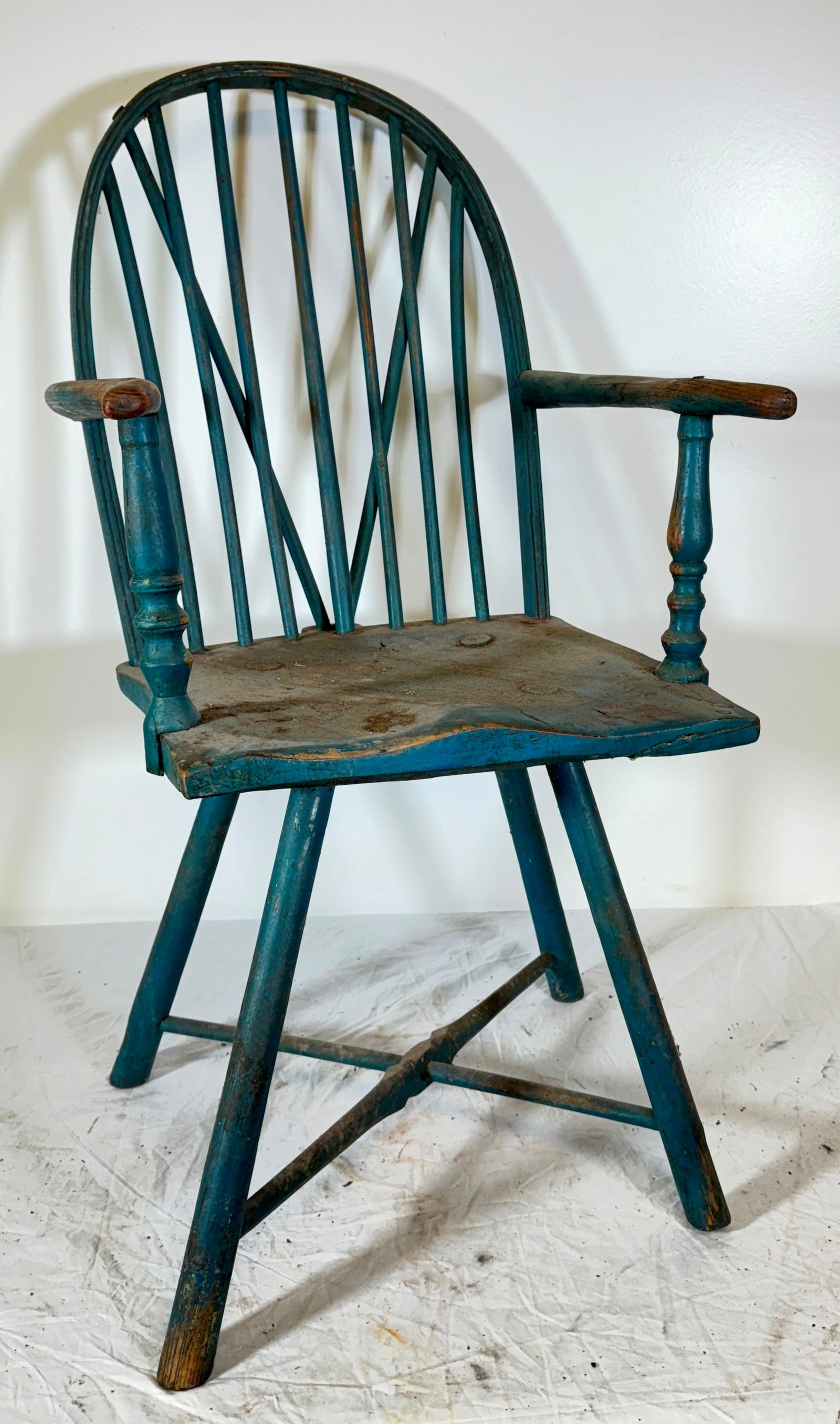 Windsor Arm Chair in Blue Paint (1 of 13)