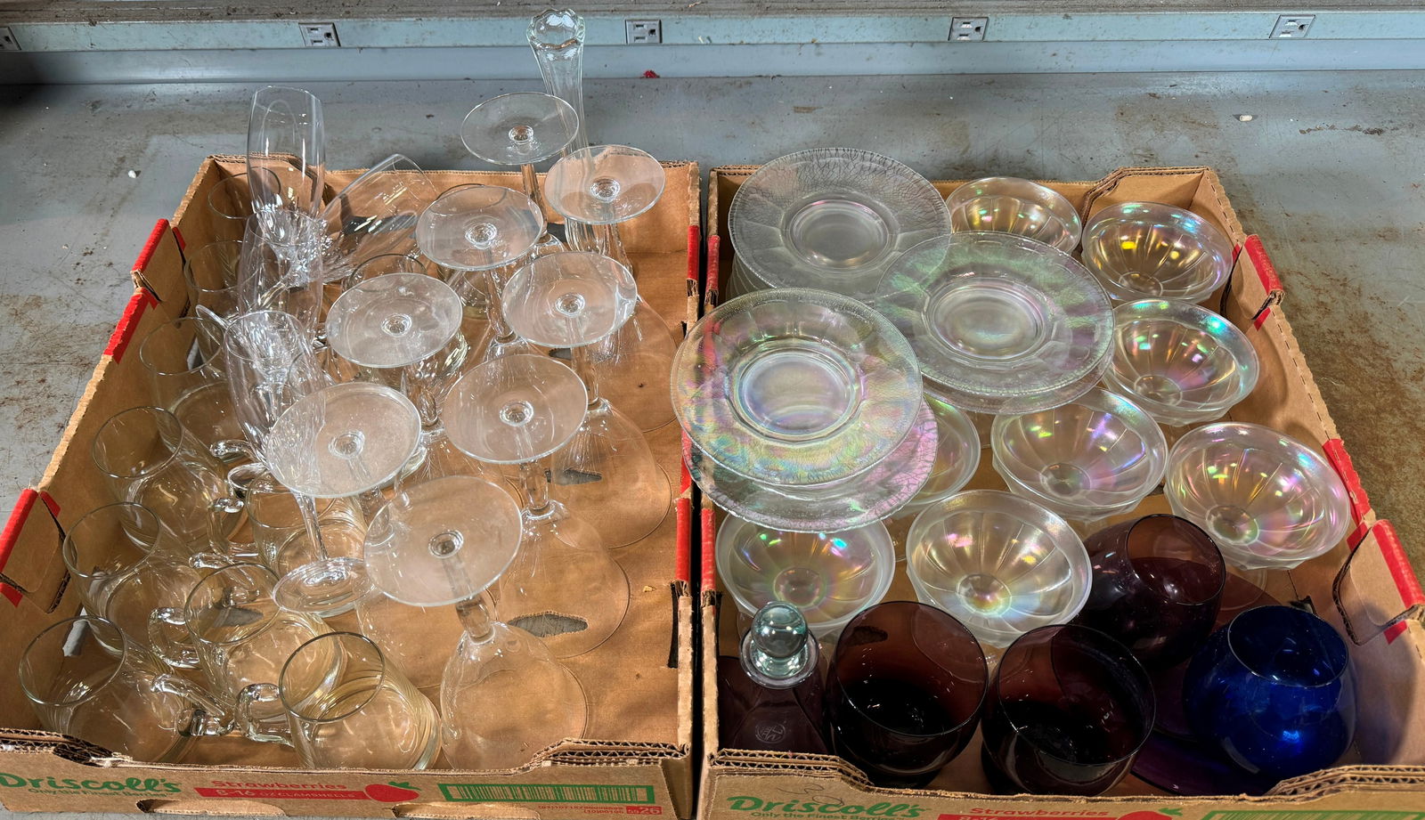 Crystal Wine Glasses Hand Blown Punch Cups: Also includes SC Line Italy Cruet, Misc Dessert cups. No shipping