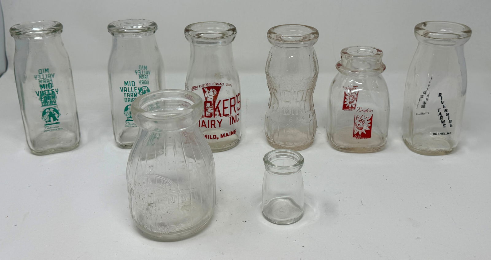 Half Pint Milk Bottles incl Rickers Milo Maine (1 of 4)