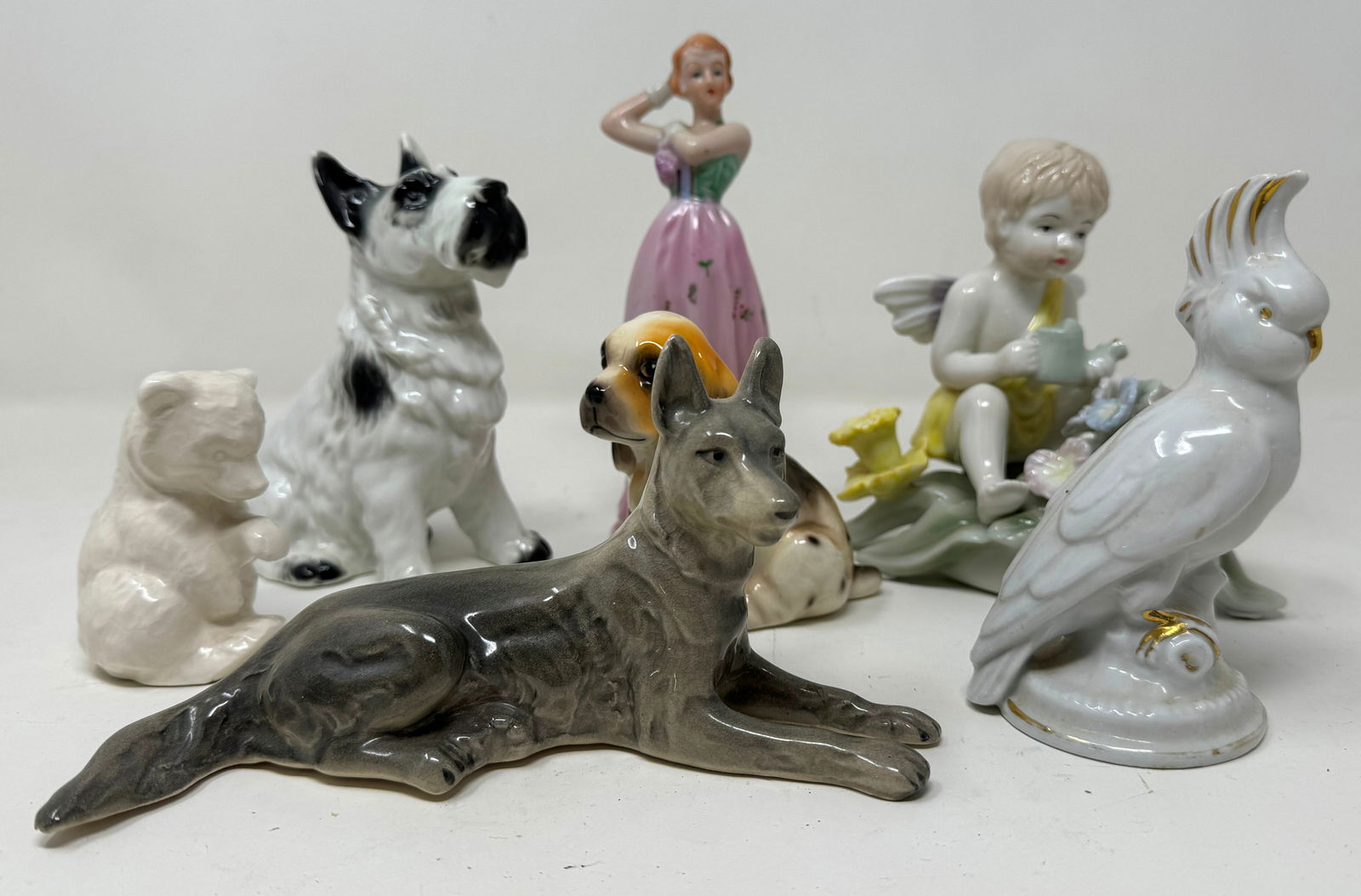 Dog Victorian Lady & Misc Figurines (1 of 1)