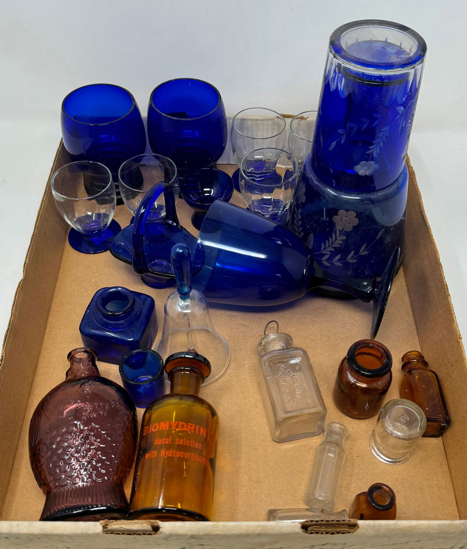 Cobalt Glassware & Misc Bottles (1 of 3)