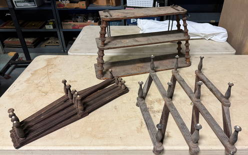 Shelf & Hat / Coat Racks: Shelf is apprx 7" x 23 3/4" x 13 1/2" tall. No shipping ! Must take all