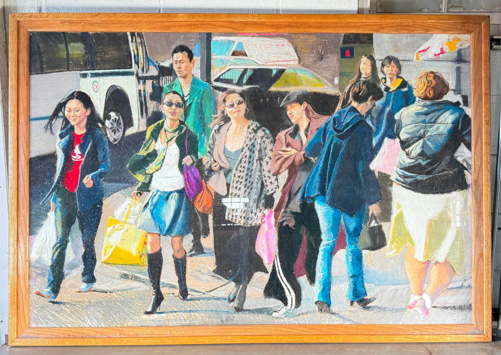 Rhoda Yanow Stepping Out City Pastel: Approx 44" x 64" . NO SHIPPING