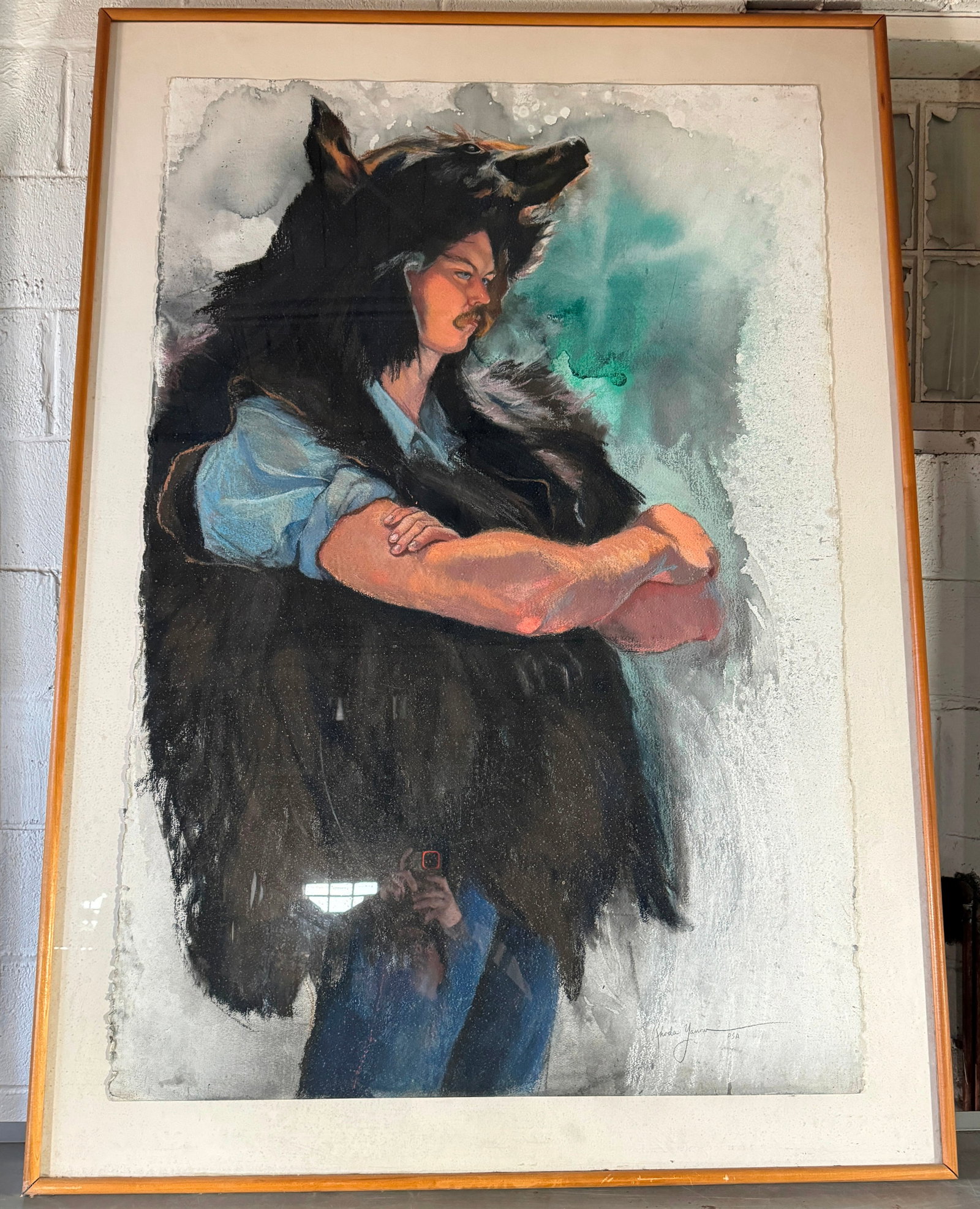 Huge Rhoda Yanow Pastel & Watercolor: Approx 49" x 69 1/2". Pastel & watercolor. NO SHIPPING