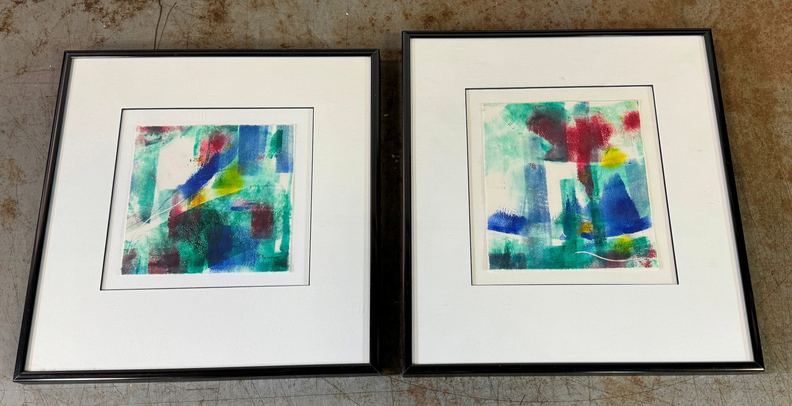 2 F. Borofsky Watercolors: Largest is apprx 10 1/4" x 11 1/4"