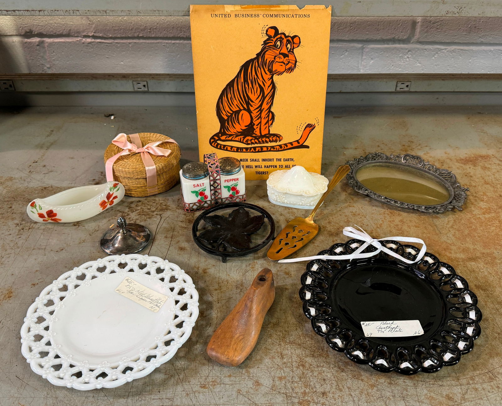 Black Amethyst Milk Glass Plates Salt Pepper Shakers Misc (1 of 4)