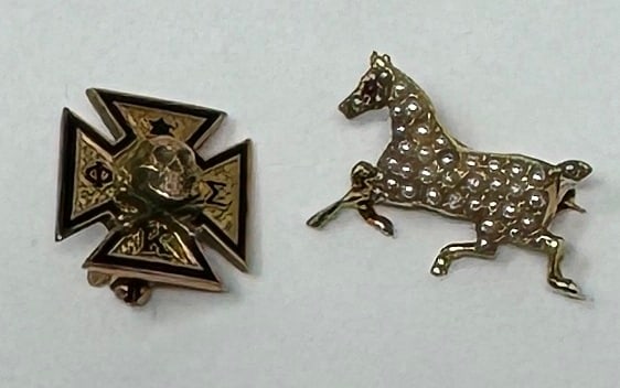 2 Gold Lapel Pins Running Horse Phi Kappa Sigma (1 of 4)