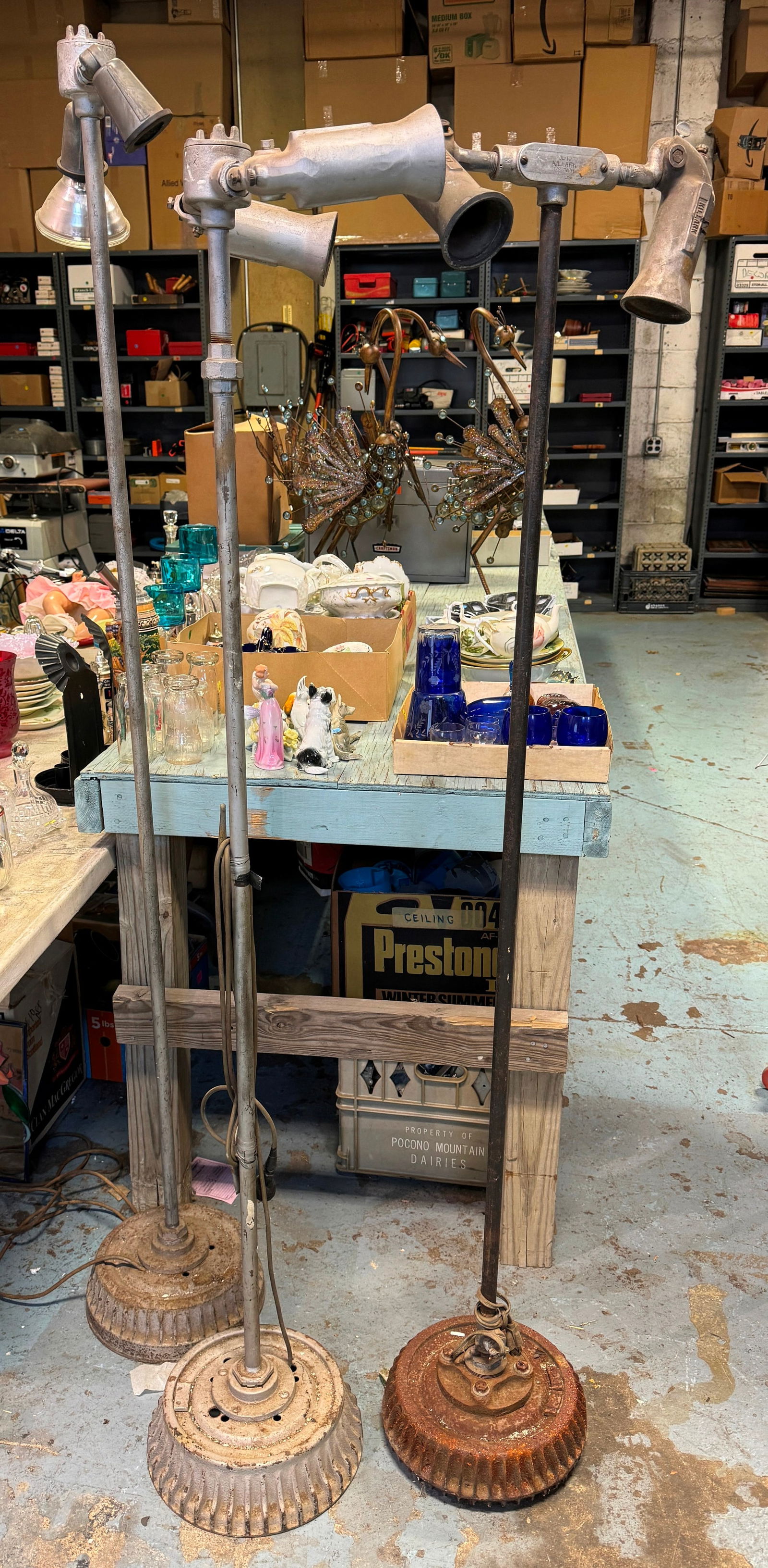 3 Industrial Steampunk Floor Lights / Lamps (1 of 4)