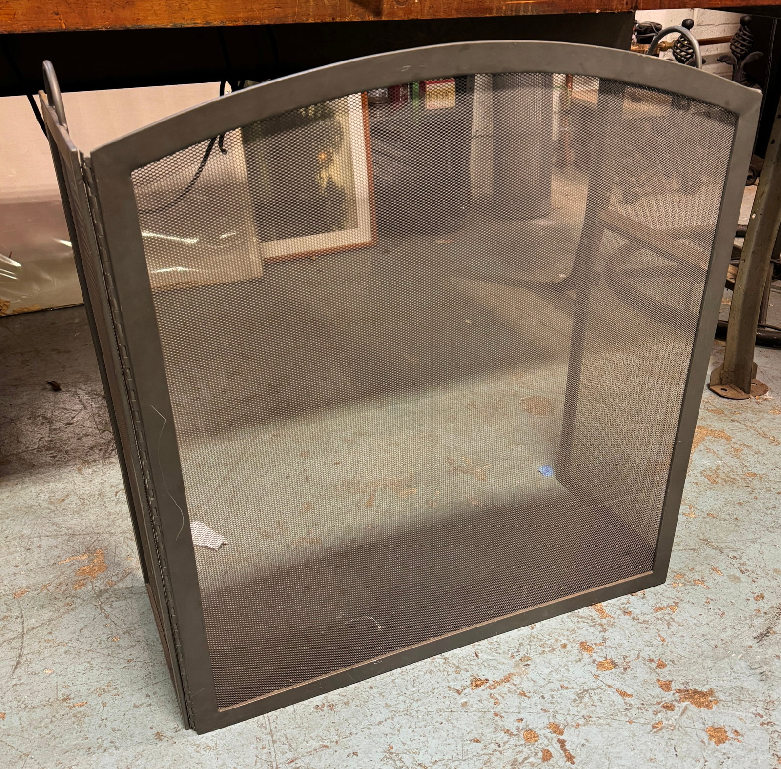 Fireplace Screen: Center is approx 30" wide and 33" tall. 2 Sides are approx 12" wide. No shipping