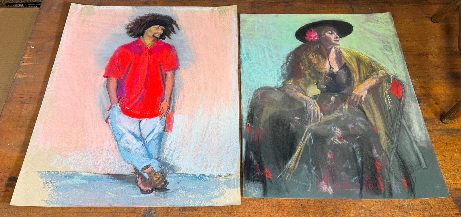 Rhoda Yanow Pastels & Watercolor: Largest is approx 22" x 27 3/4". Shipping is avaialable thru UPS Store 5528