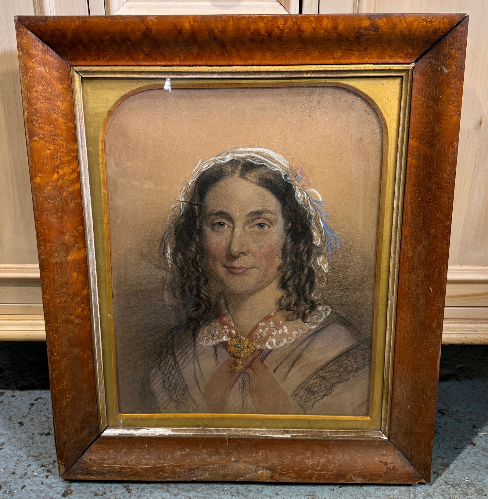 Lady Pastel Painting on Canvas: Approx 21" x 25". Shipping available thru UPS Store 5528.
