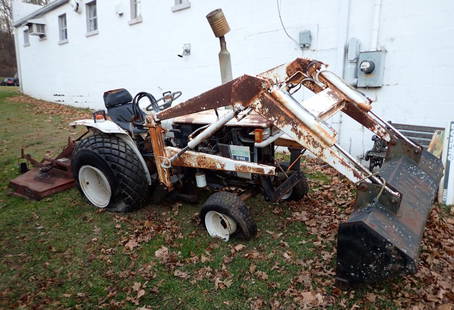 Bolens Iseki G192 Diesel Tractor w/ Loader & Finish Mower: Has 786 hours showing on meter. Does not come with a key. Buyer responsible for bringing help & proper equipment to load. You can back right up to it.