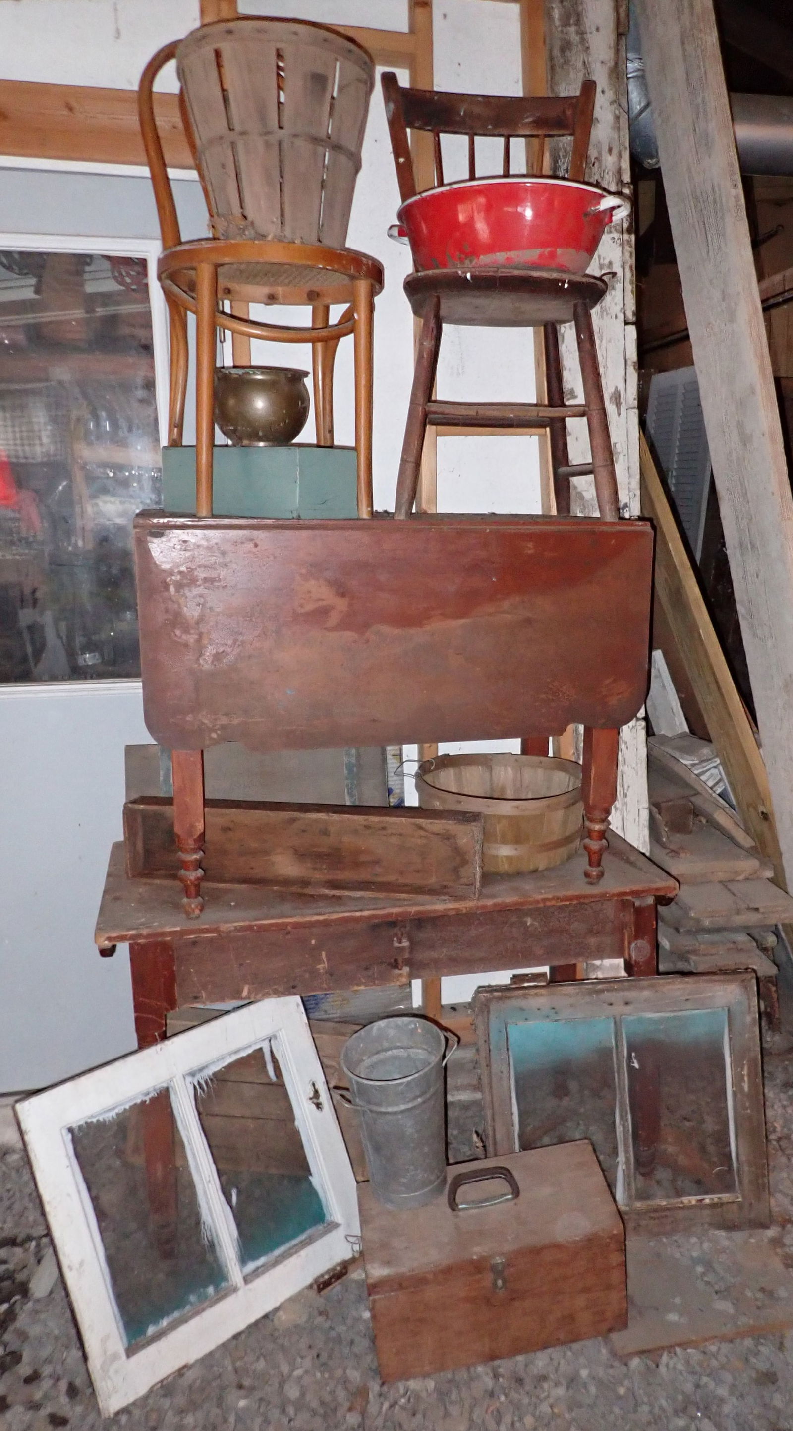 Drop Leaf Tables Plank Seat Chair & Misc (1 of 9)