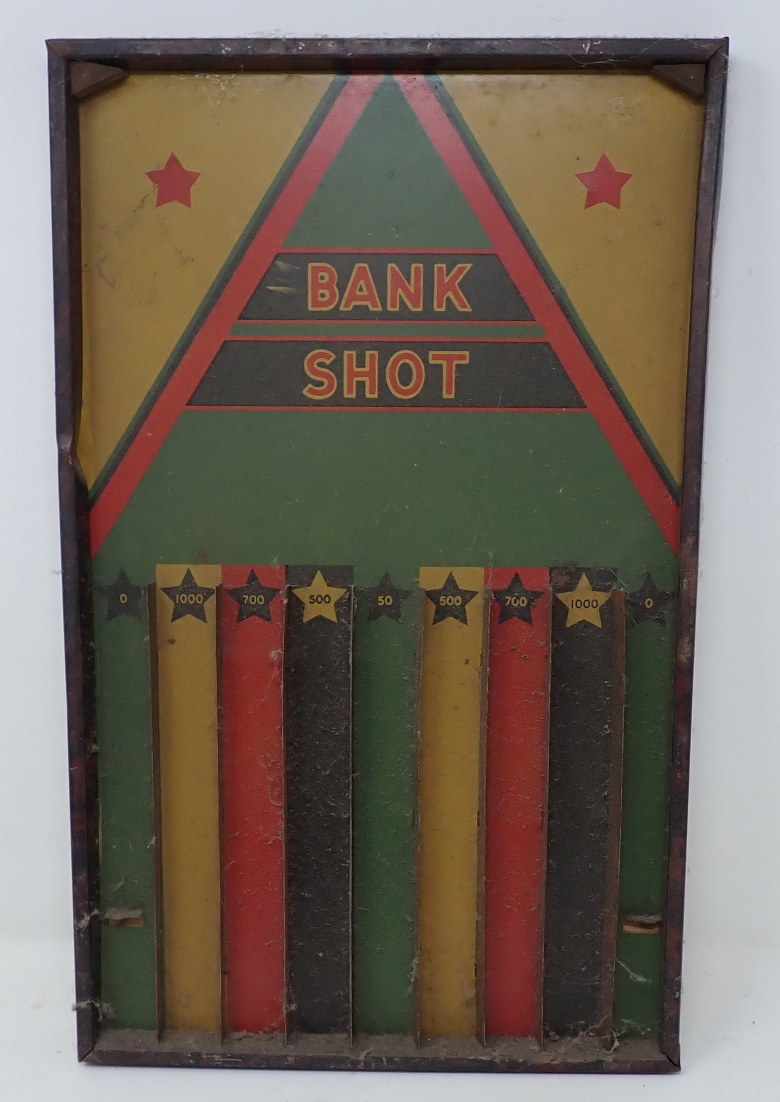 1933 Lindstrom Bank Shot Marble Game w/ Checkers: Apprx 9 1/2" x 15 1/4"