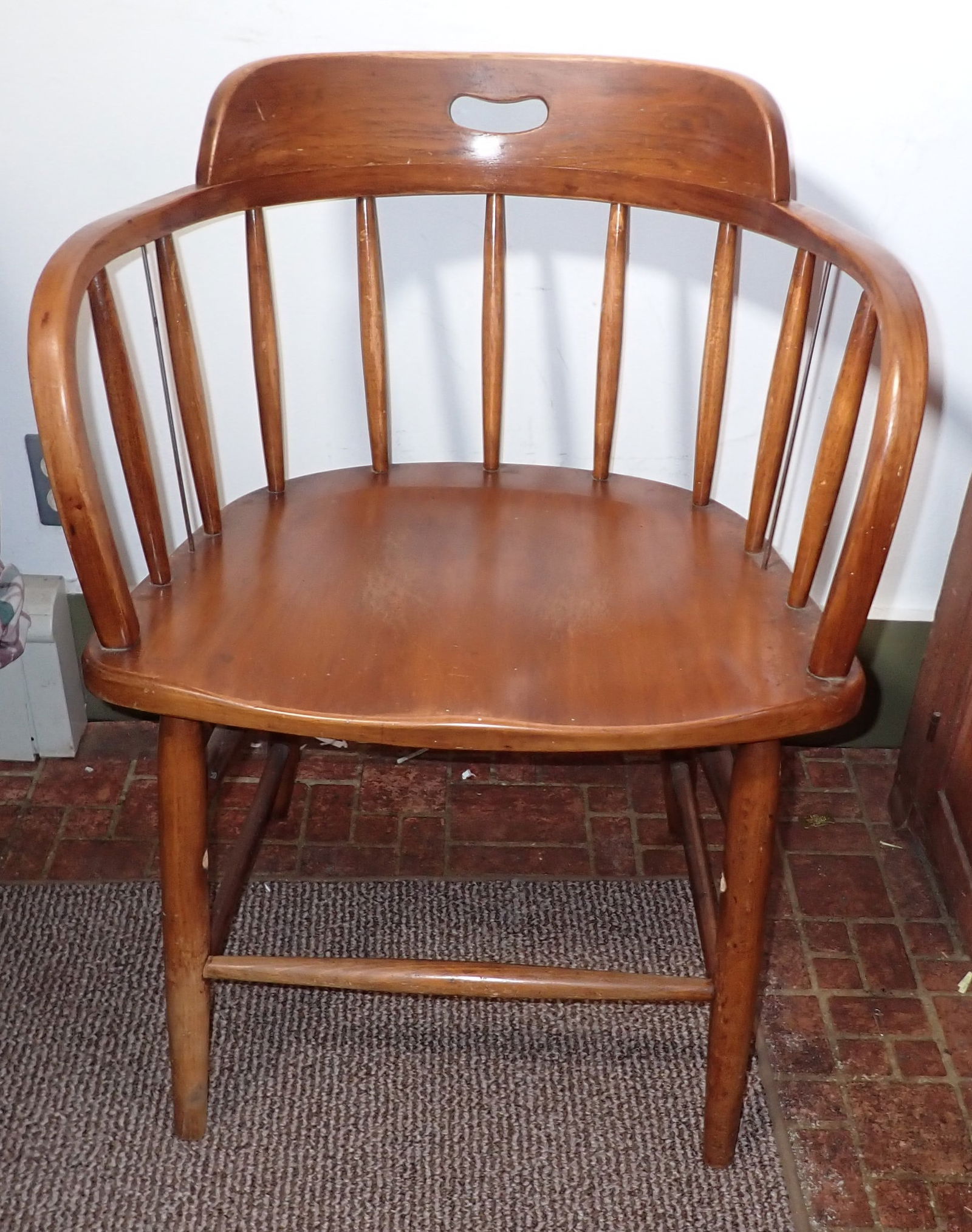 Barrel Back Chair: Apprx 23 1/4" wide, 17 1/2" to seat, 17 1/2" deep, and 30" tall. NO SHIPPING