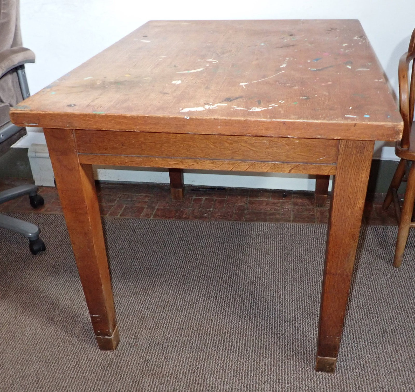 National Desk: Approx 32" x 43" x 30" tall. No shipping ! Bring help to load. Pick up after 1pm the first day, or pick up on day two.