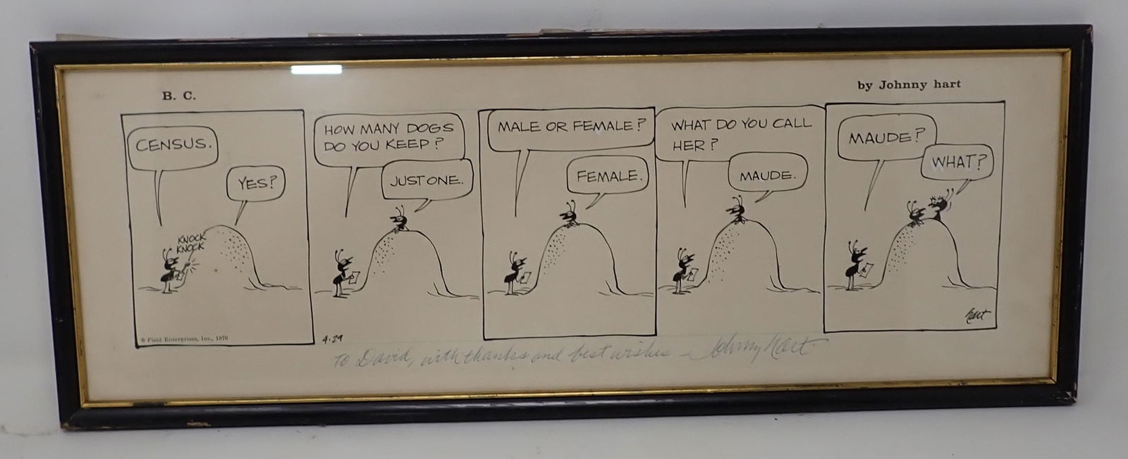 Johnny Hart Signed B.C Comic Strip (1 of 7)