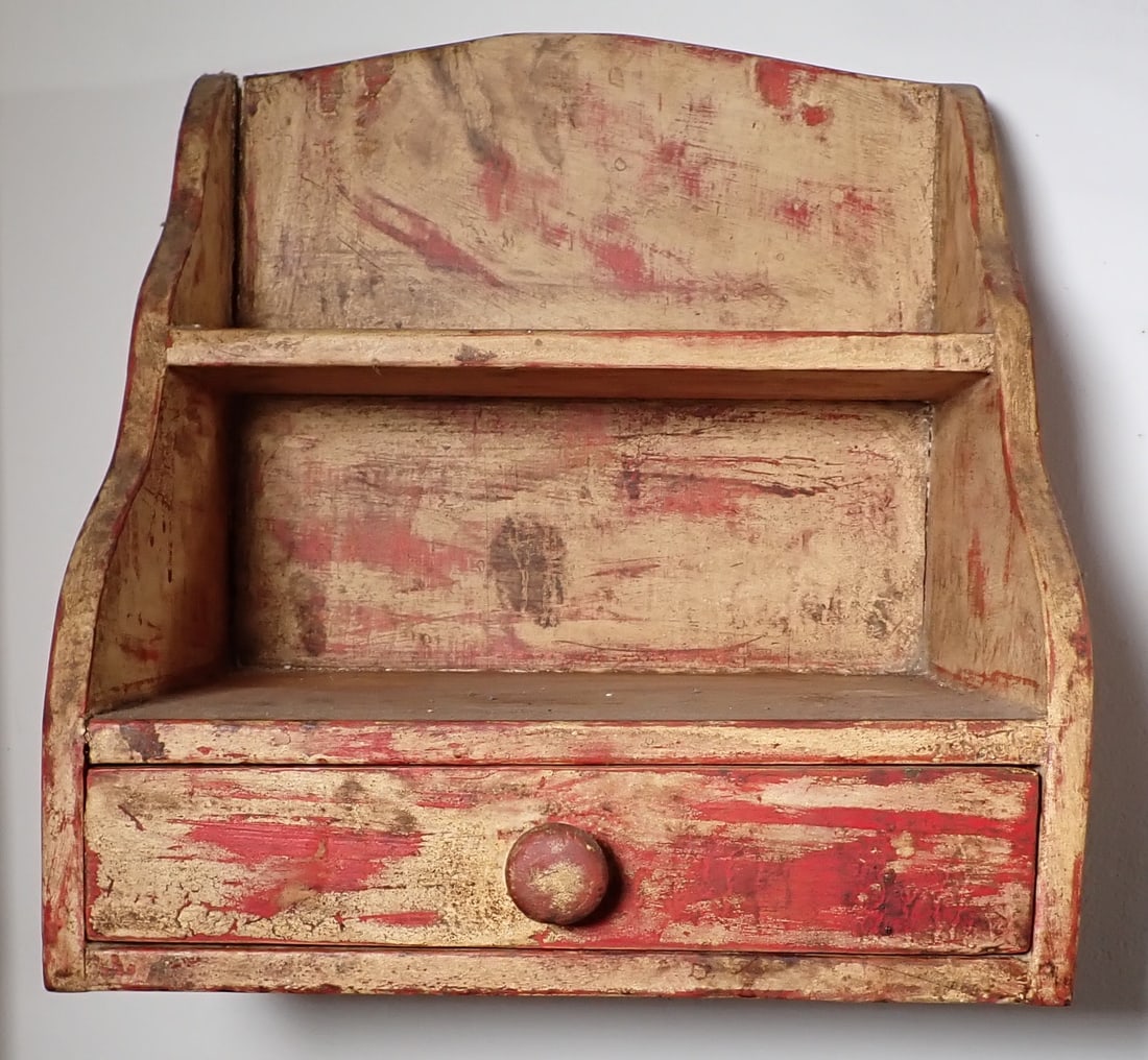 Painted One Drawer Wall Shelf (1 of 6)