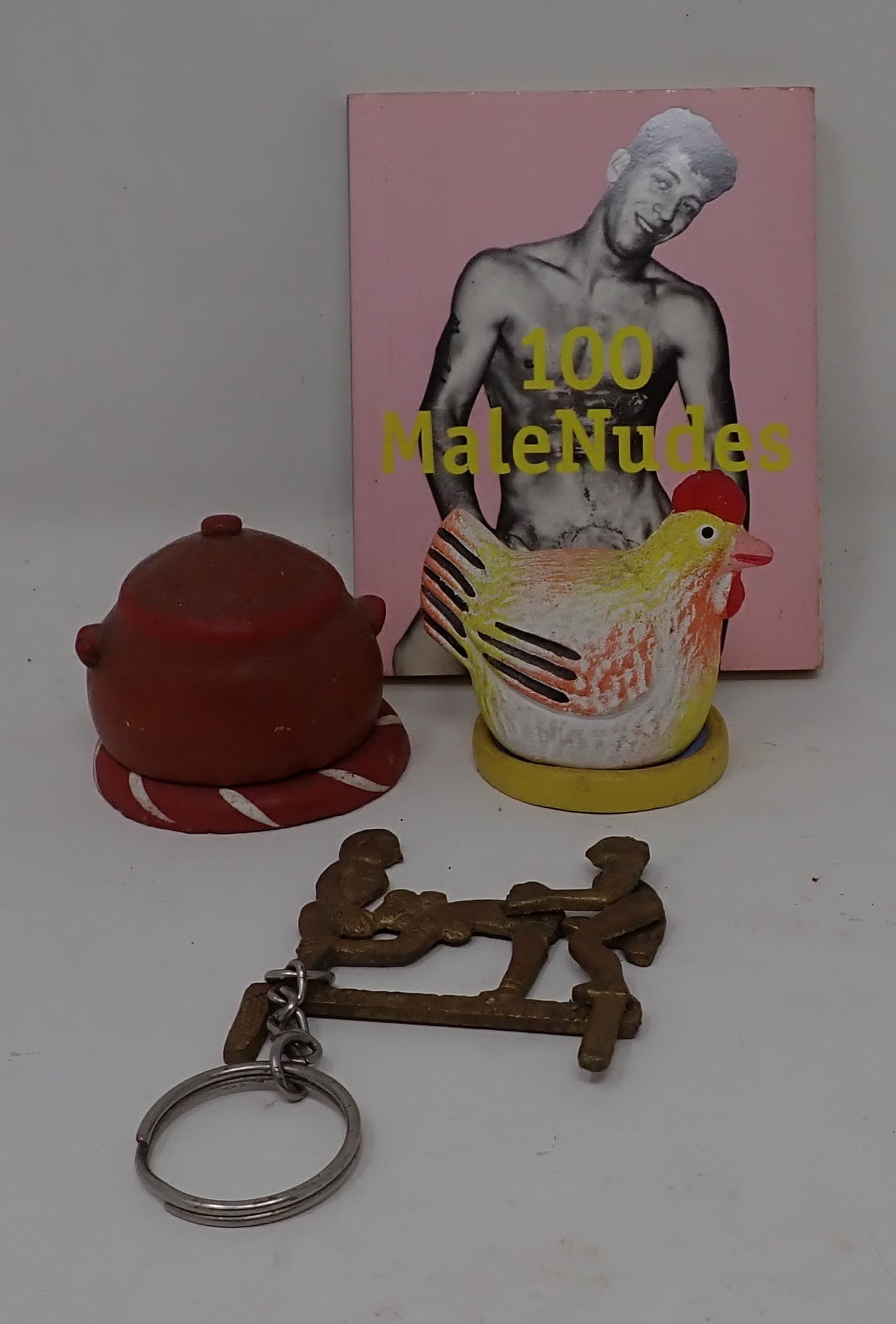 Adult Taschen Book Keychain & Clay Figures: Book is approx 3 1/4" x 4"