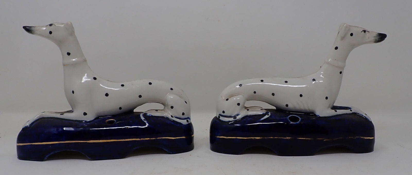 Pair of Staffordshire Whippets Pen Holders (1 of 4)