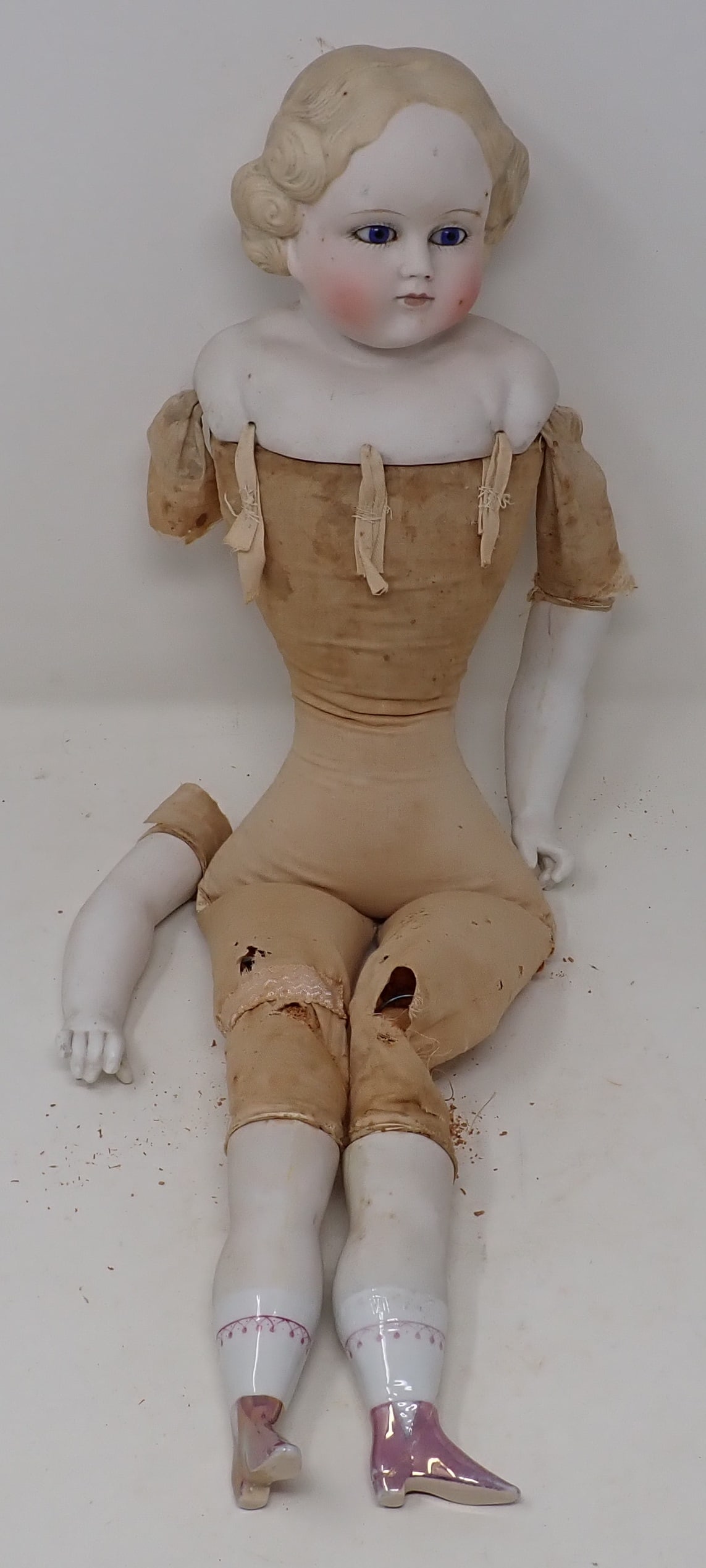 Bisque Head Doll: Approx 21" long